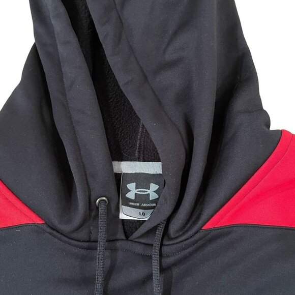 Under Armour Hoodie Sweatshirt Men’s Size Large Red Black Sports Fitness Gym - Picture 2 of 5